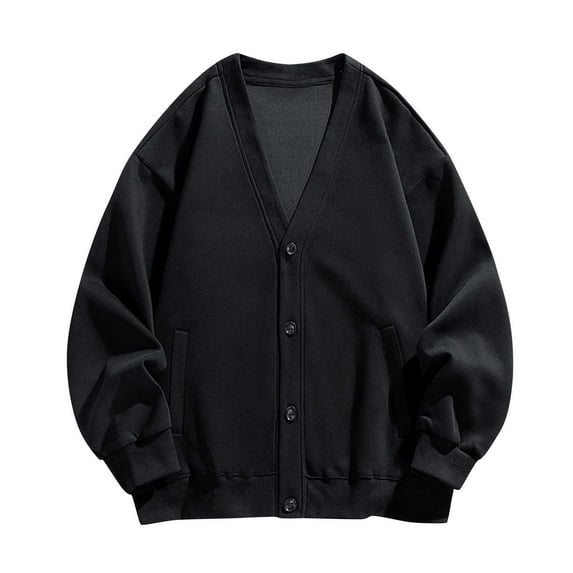 Men's Cardigan Sweater Vintage Striped V-Neck Long Sleeve Button Down Knitted Sweaters