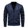 thumbnail image 1 of Men's Cardigan Sweaters Business Casual Argyle Button Down Long Sleeve V Neck Knit Outwear, 1 of 3