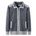 thumbnail image 1 of Men's Cardigan Sweaters Casual Full Zip Sweaters Knitted Cardigan with Pockets,Dark Gray,2XL, 1 of 8