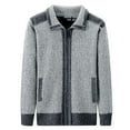 thumbnail image 1 of Men's Cardigan Sweaters Casual Full Zip Sweaters Knitted Cardigan with Pockets,Light Gray,XL, 1 of 8