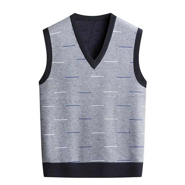 Men's Cardigan Sweaters Mens Winter V Neck Sleeveless Knit Vest Sweater