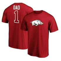 Men's Cardinal Arkansas Razorbacks #1 Dad Logo T-Shirt