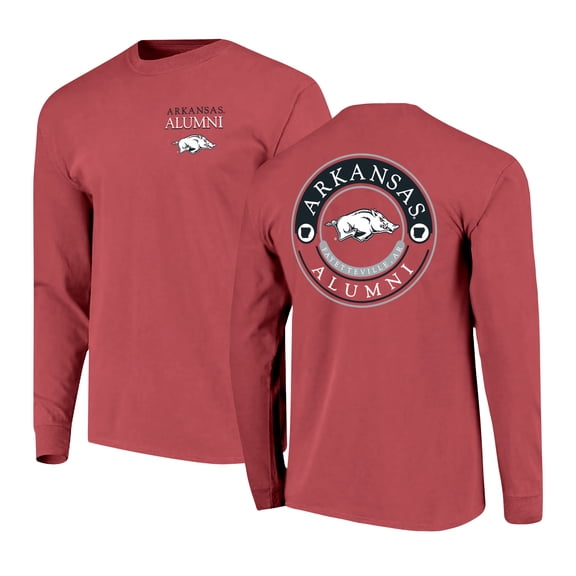 Men's  Cardinal Arkansas Razorbacks Circle Seal Alumni Long-Sleeve T-Shirt