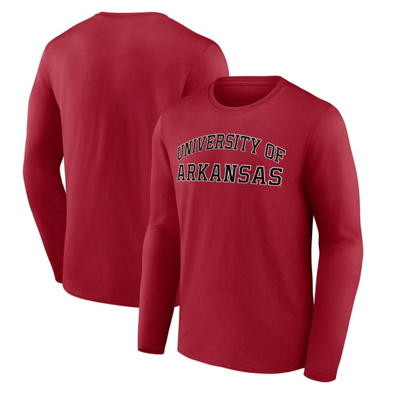 Men's Cardinal Arkansas Razorbacks School Name Long Sleeve T-Shirt