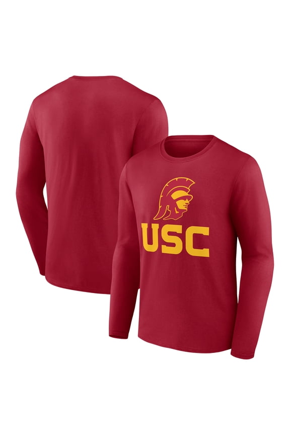 Men's Cardinal USC Trojans Lockup Team Long Sleeve T-Shirt
