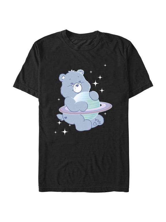 Men's Care Bears Bear Hugging Saturn Graphic Tee Black 2X Large