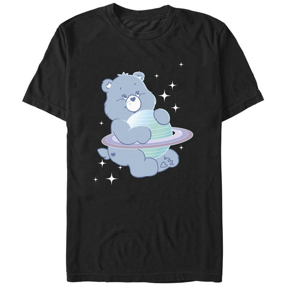 Men's Care Bears Bear Hugging Saturn Graphic Tee Black Small