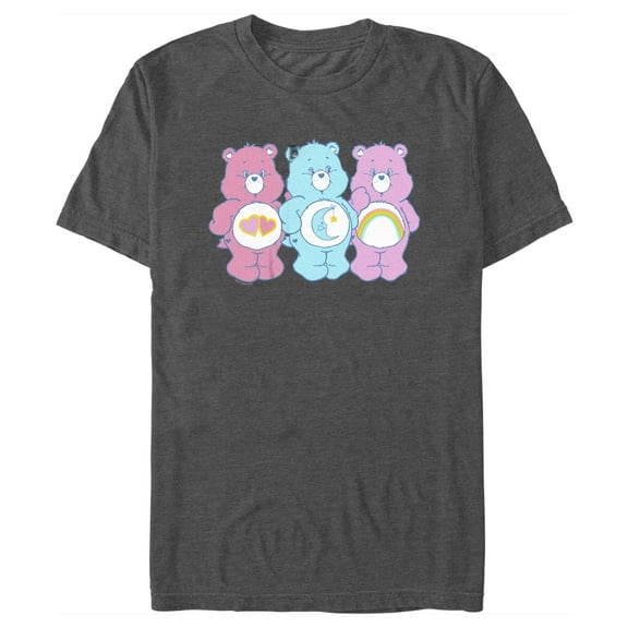 Men's Care Bears Bear Trio  Graphic Tee Charcoal Heather Small