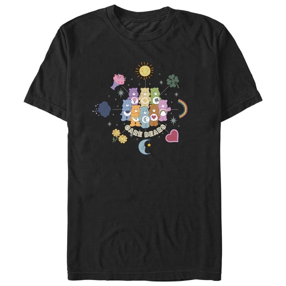 Men's Care Bears Bears Icons  Graphic Tee Black 2X Large