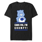 Mens Care Bears Care-Ful, Im Grumpy! Graphic Tee Black 2X Large