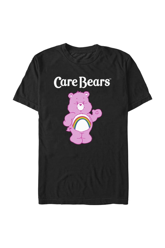 Men's Care Bears Cheer Bear Waving  Graphic Tee Black Large