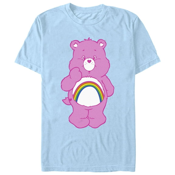 Men's Care Bears Cheer Cute  Graphic Tee Light Blue 3X Large