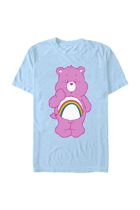 Men's Care Bears Cheer Cute Graphic Tee Light Blue 3X Large