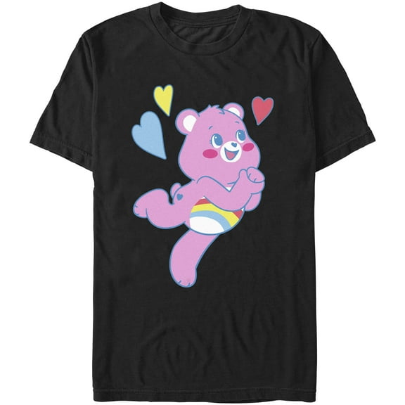 Men's Care Bears Cheer in Love  Graphic Tee Black 2X Large