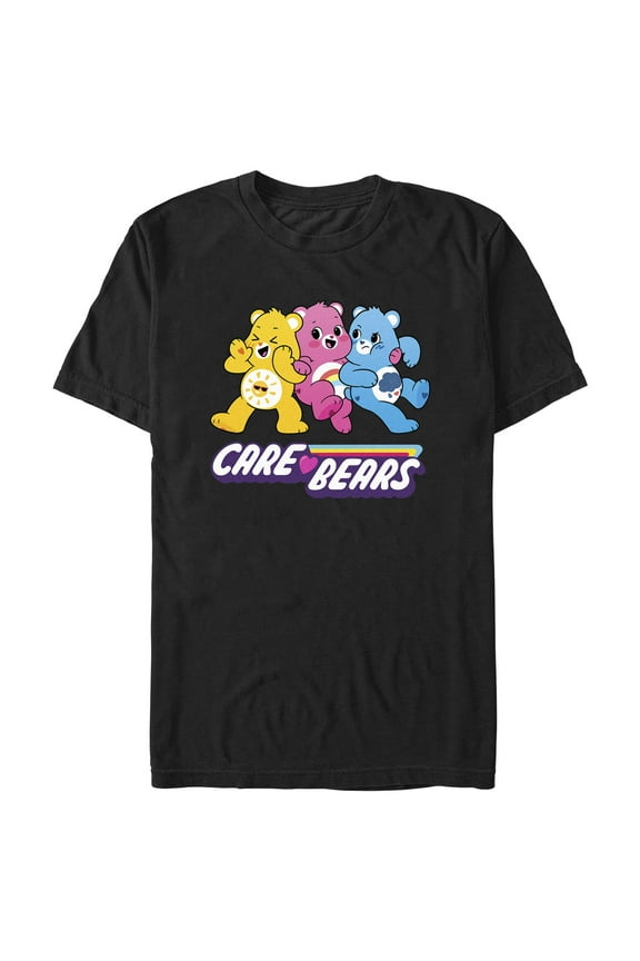 Men's Care Bears Colorful Bears Graphic Tee Black 2X Large