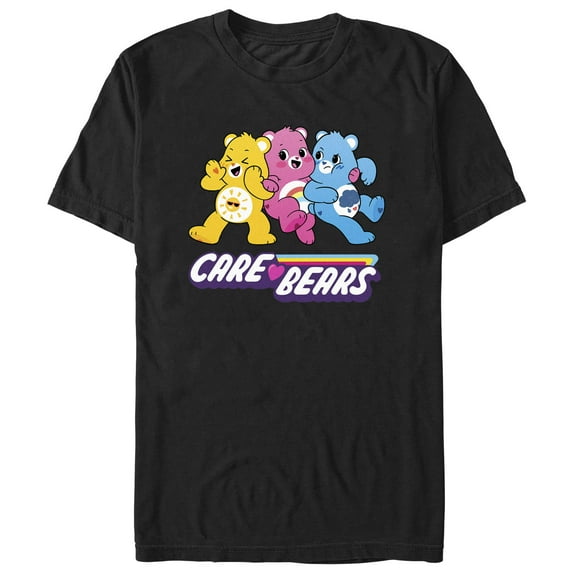 Men's Care Bears Colorful Bears Graphic Tee Black 3X Large