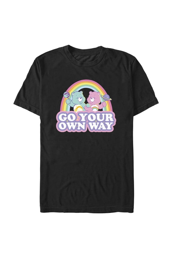 Men's Care Bears Go Your Own Way  Graphic Tee Black 2X Large