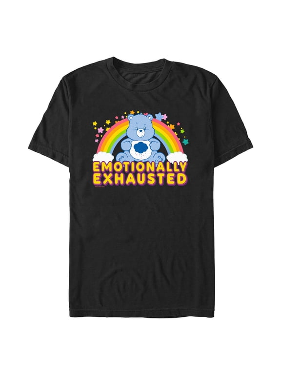 Men's Care Bears Grumpy Bear Emotionally Exhausted Graphic T-Shirt
