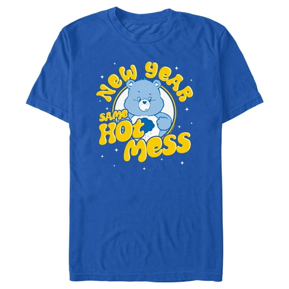 Men's Care Bears Grumpy Bear New Year Same Hot Mess Graphic T-Shirt