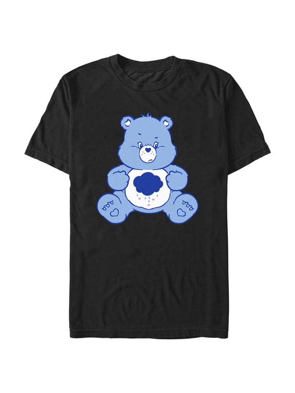 Men's Care Bears Grumpy Bear Sitting Graphic Tee Black Large