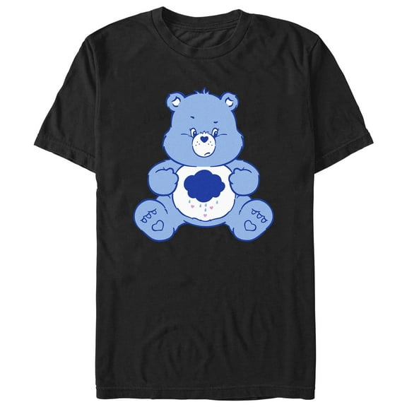 Men's Care Bears Grumpy Bear Sitting Graphic Tee Black Small