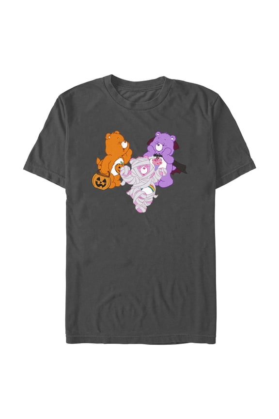 Men's Care Bears Halloween Bears Graphic Tee Charcoal 3X Large