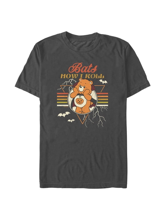 Men's Care Bears Halloween Trick-Or-Sweet Bear Bats How I Roll Graphic T-Shirt