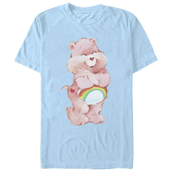 Men's Care Bears Hugging Bear  Graphic Tee Light Blue Medium