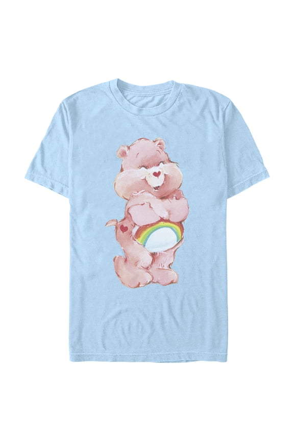 Men's Care Bears Hugging Bear Graphic Tee Light Blue X Large