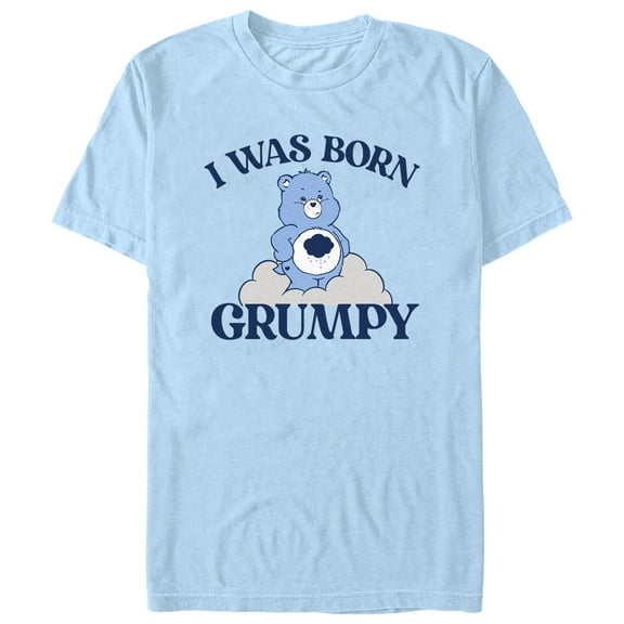 Men's Care Bears I Was Born Grumpy Graphic Tee Light Blue 3X Large