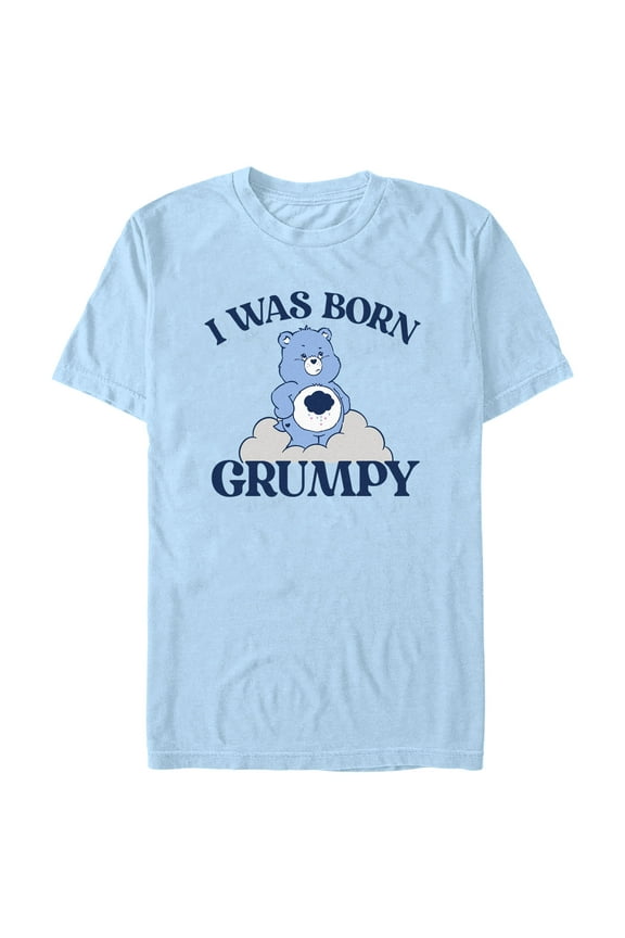 Men's Care Bears I Was Born Grumpy Graphic Tee Light Blue Large