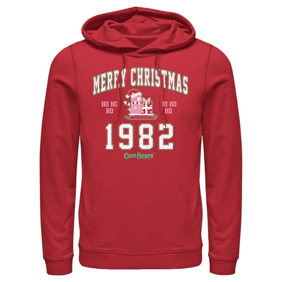 Men's Care Bears Merry Christmas Cheer Bear  Pull Over Hoodie