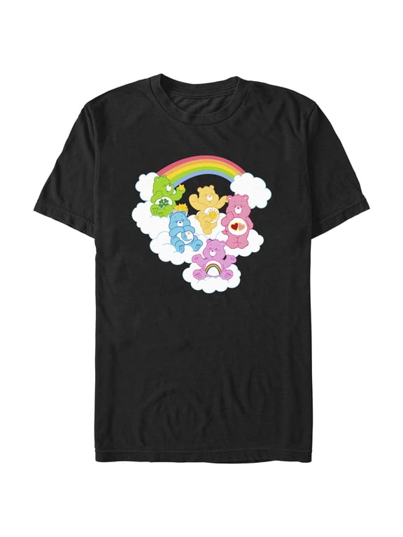 Men's Care Bears Rainbow Clouds Graphic Tee Black Large