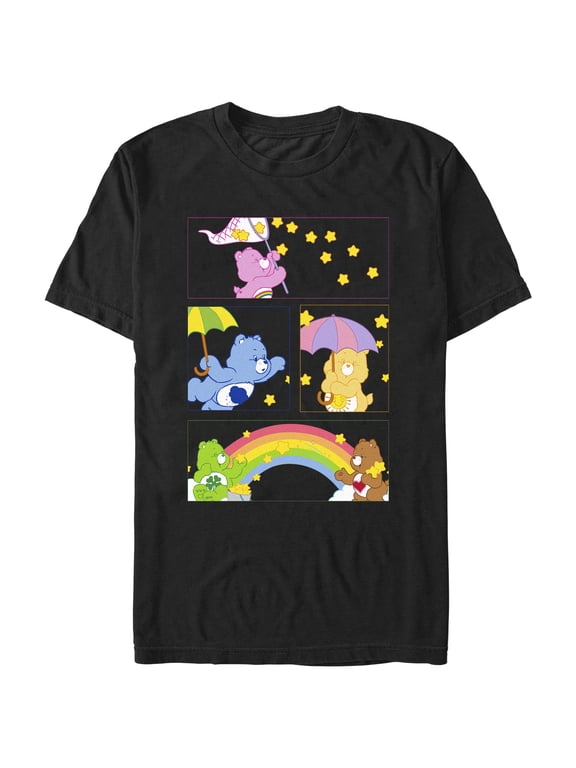 Men's Care Bears Raining Stars Graphic Tee Black Small
