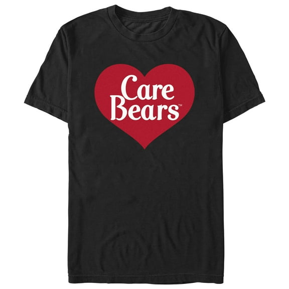 Men's Care Bears Red Classic Heart Logo  Graphic Tee Black Large