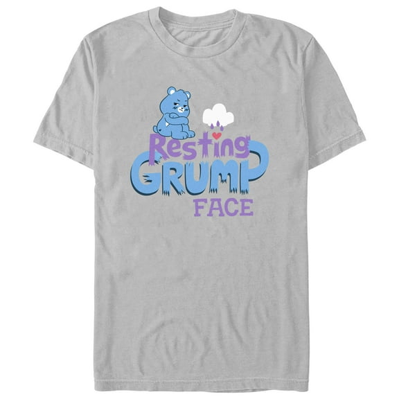 Men's Care Bears Resting Grump Face Graphic Tee Silver 3X Large