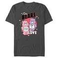 thumbnail image 1 of Men's Care Bears Valentine's Day Love-a-Lot Bear and Share Bear Love Graphic Tee Charcoal Large, 1 of 5