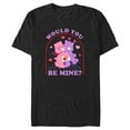 thumbnail image 1 of Men's Care Bears Valentine's Day Love-a-Lot Bear and Share Bear Would You Be Mine  Graphic Tee Black Medium, 1 of 5