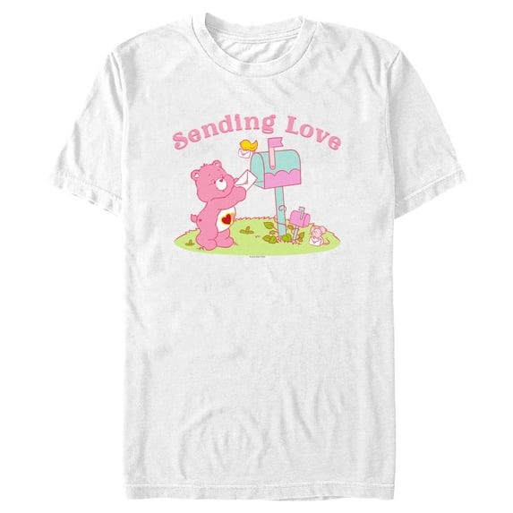 Men's Care Bears Valentine’s Day Sending Love Graphic Tee White Small