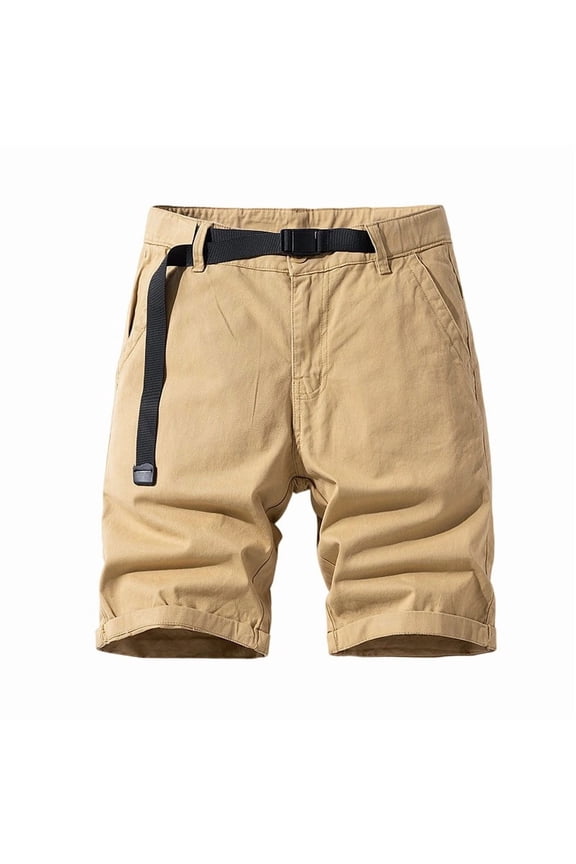 Men's Cargo Bermuda Shorts Casual Cotton Pockets Shorts Pants Outdoor Fishing Utility Work Short with Belt