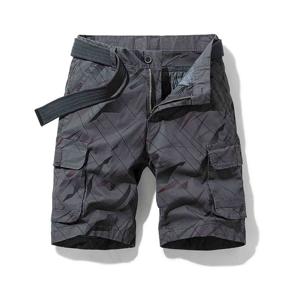 Men's Cargo Casual Twill Lightweight Stripe Shorts Summer Half Shorts Athletic Outdoor Combat Shorts with Pockets