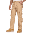 thumbnail image 1 of Mens Cargo Pants 100% Cotton Relaxed Fit Resistant Work Pant for Men Hiking Khaki 42, 1 of 9