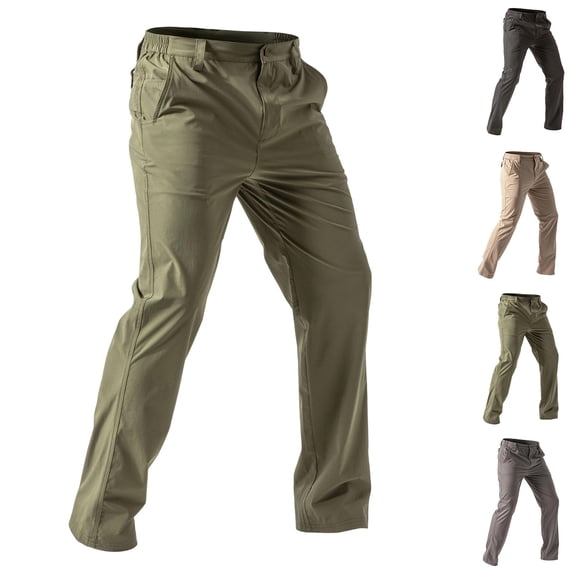 Men's Cargo Hiking Pants Waterproof, Quick Dry Outdoor Trousers, Joggers with Multiple Pockets, Elastic Waist Straight Leg Breathable, for Hiking Hunting Camping Travel | AESTIVO,Khaki M