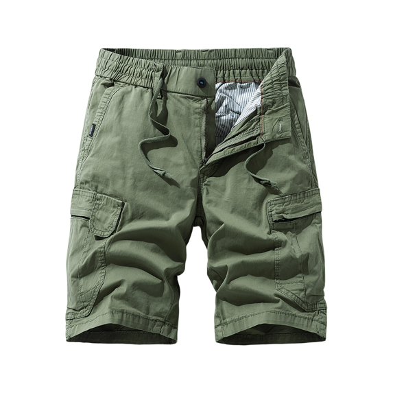 Men's Cargo Hiking Shorts Elastic Waistband Stretch Work Shorts for Men no Lined with Muti Pockets Size 30-40 Army Green