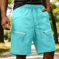 thumbnail image 1 of Men's Cargo Hiking Shorts Stretch Quick Dry Lightweight Work Shorts Elastic Waist Drawstring 6 Pockets for Camping Travel Blue 3XL, 1 of 9