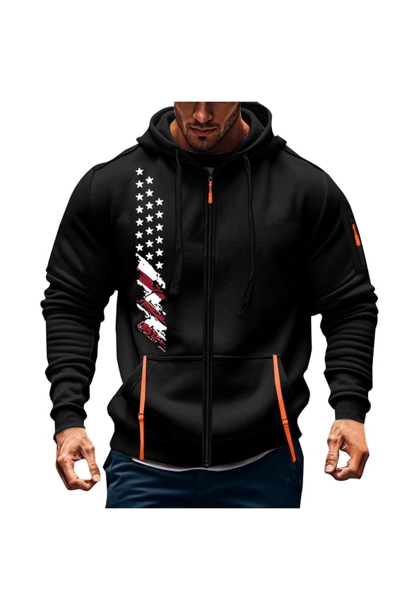 Men's Cargo Hoodies Full Zip Military Jacket Windbeaker Tactical Sweatshirts Solid Color Coat Trendy Hooded Sweatshirt Combat Jacket Black XXL