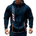 thumbnail image 1 of Men's Cargo Hoodies Full Zip Military Jacket Windbeaker Tactical Sweatshirts Solid Color Coat Trendy Hooded Sweatshirt Combat Jacket Navy XXXXL, 1 of 3