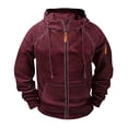 thumbnail image 1 of Men's Cargo Jackets Long Sleeved Hooded Blouse Zippe Up Long Sleeve Sweatshirt Athletic Stretch Training Jackets Pockets Wind Resistant Windbreaker Sweater Jacket, 1 of 2