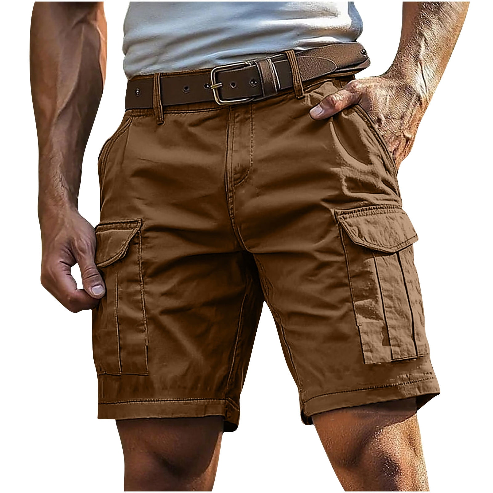 Men's Cargo Jean Shorts Cotton Twill Baggy Jorts Tactical Multi