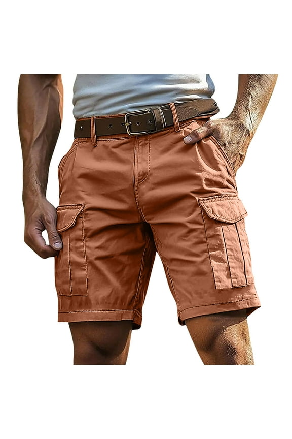 Men's Cargo Jean Shorts Cotton Twill Baggy Jorts Tactical Multi-Pocket Design Stretch Knee Length Lightweight Outdoor Hiking Golf Work Casual Shorts